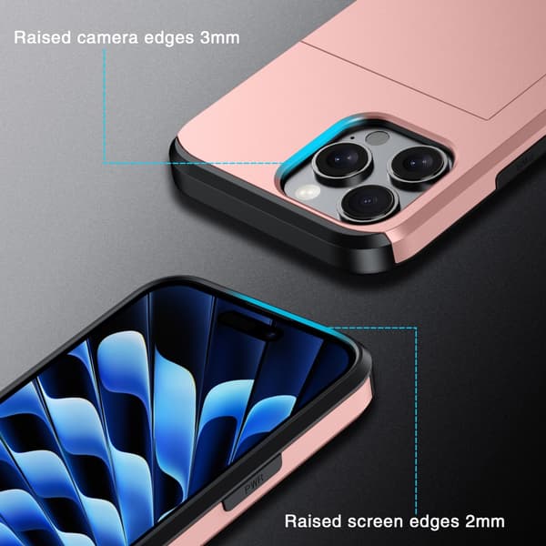 Skal Kortfack iPhone 16 Pro Max Roséguld