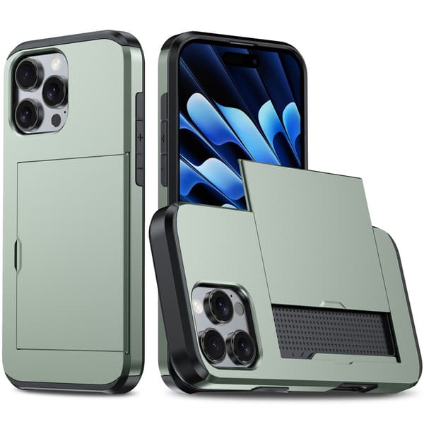 Skal Kortfack iPhone 16 Pro Grön