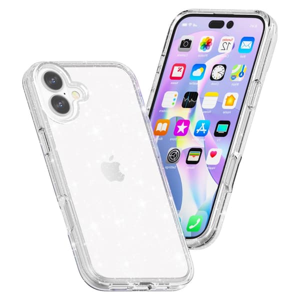 iPhone 16 Skal Glitter Transparent