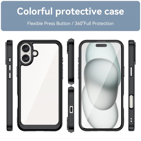 Hybrid Edge Case iPhone 16 Plus Svart