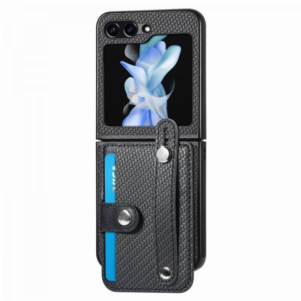 Skal Samsung Galaxy Z Flip 6 Kortfack + Handstrap Svart