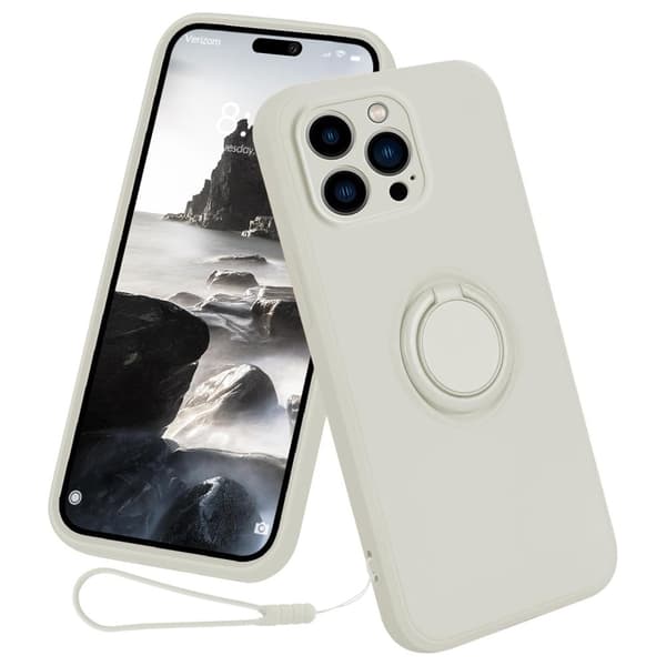 iPhone 16 Pro Max Skal Med Ringhållare Vit