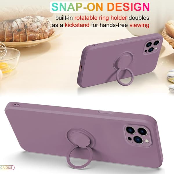iPhone 16 Pro Max Skal Med Ringhållare Lila