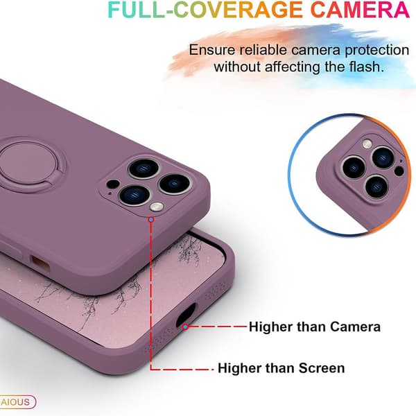 iPhone 16 Pro Max Skal Med Ringhållare Lila
