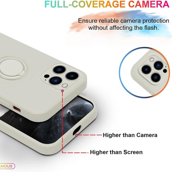 iPhone 16 Pro Skal Med Ringhållare Vit
