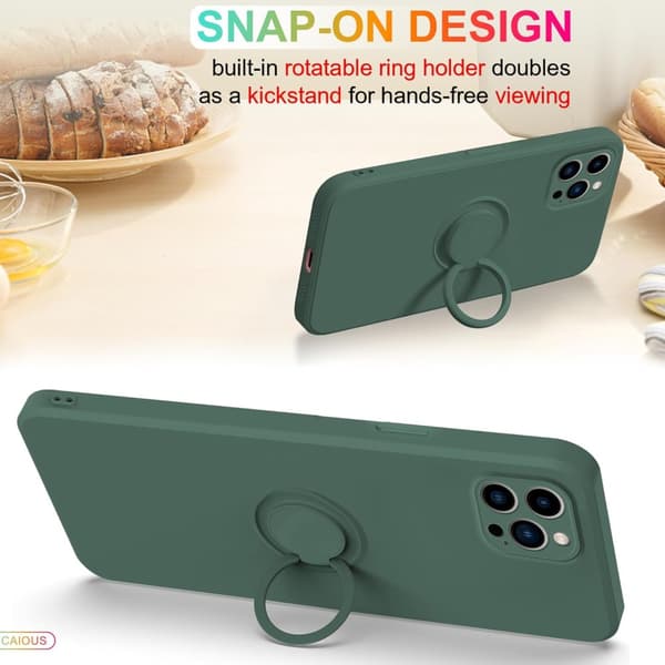 iPhone 16 Pro Skal Med Ringhållare Grön