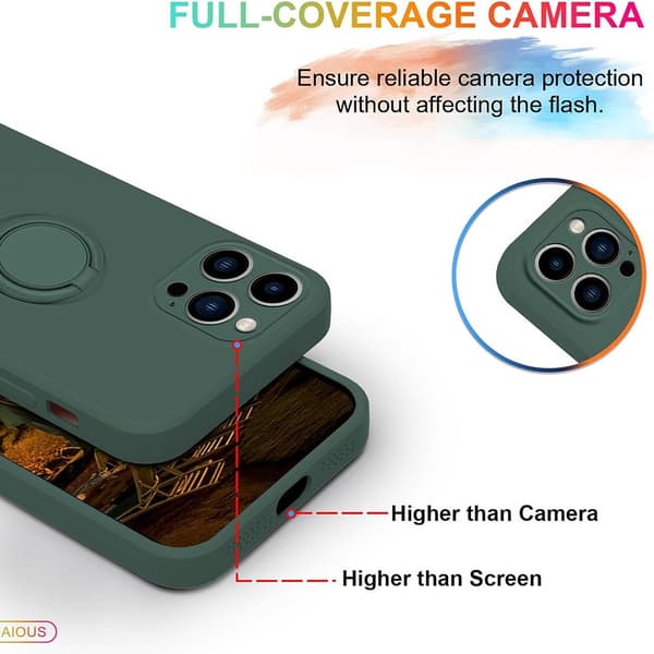 iPhone 16 Pro Skal Med Ringhållare Grön