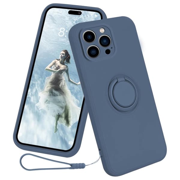 iPhone 16 Pro Skal Med Ringhållare Blå
