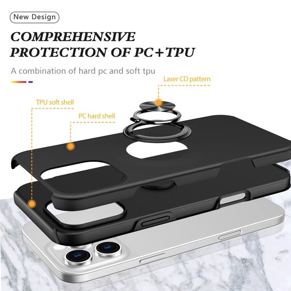 iPhone 16 Pro Max Skal Med Magnetisk Ringhållare Svart