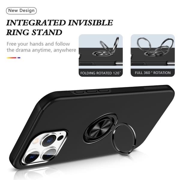 iPhone 16 Pro Max Skal Med Magnetisk Ringhållare Svart