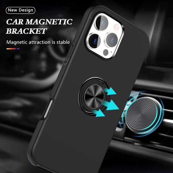 iPhone 16 Pro Max Skal Med Magnetisk Ringhållare Svart