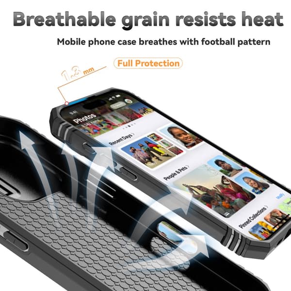 Hybridskal iPhone 16 Pro Max Ring + Kameraskydd Svart