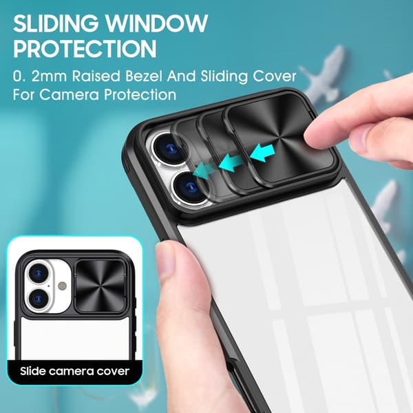 Edge Skal Kameraskydd iPhone 16 Plus Svart