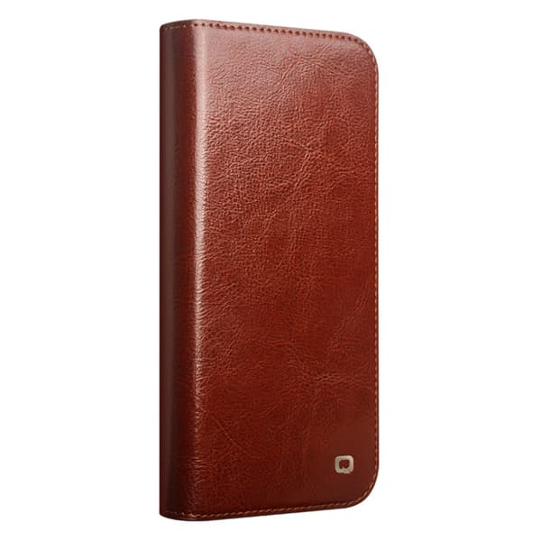 Qialino Leather Wallet Case iPhone 16 Pro Max Brown