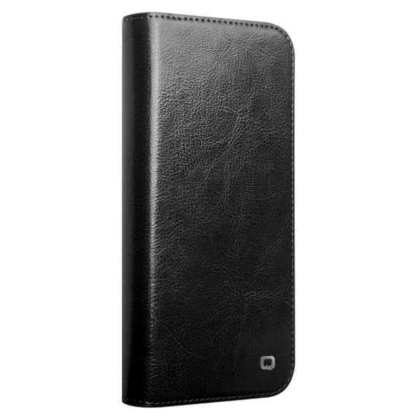 Qialino Leather Wallet Case iPhone 16 Black