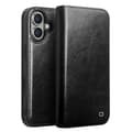 Miniatyrbild 1 av 5: Qialino Leather Wallet Case iPhone 16 Black
