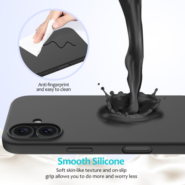 Silikonskal iPhone 16 Plus Svart