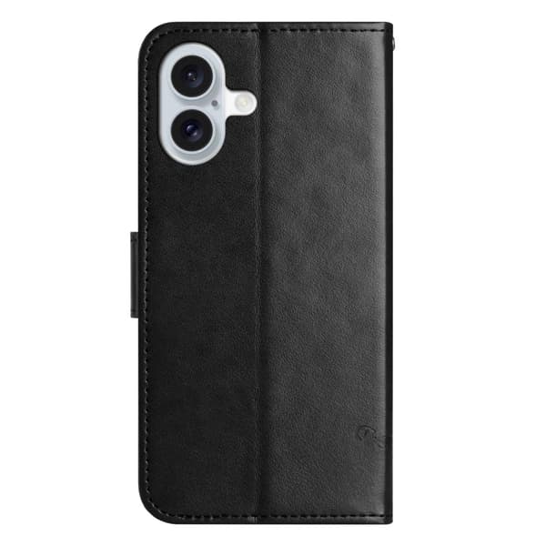 Läderfodral Fjärilar iPhone 16 Plus Svart