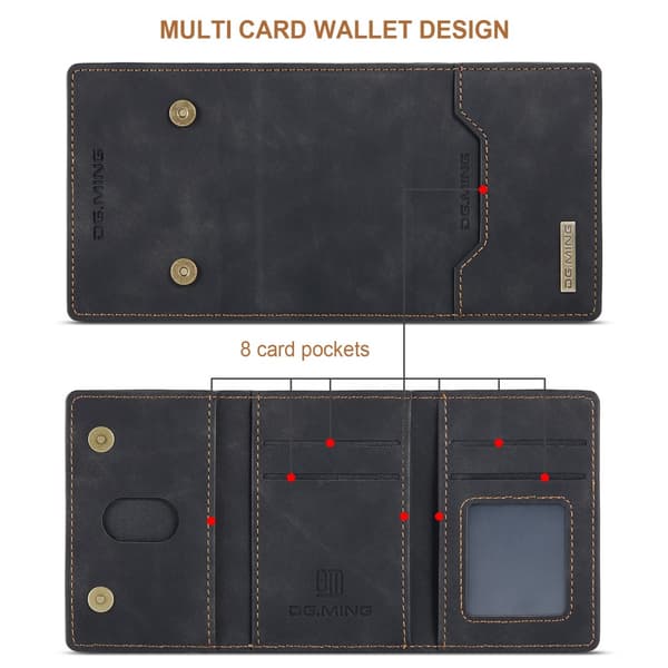 DG.MING 2 in 1 Magnetic Card Slot Case iPhone 16 Pro Black