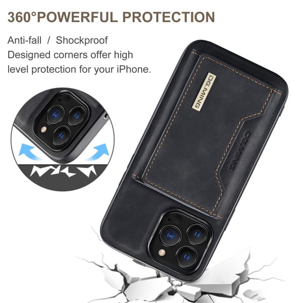 DG.MING 2 in 1 Magnetic Card Slot Case iPhone 16 Pro Black