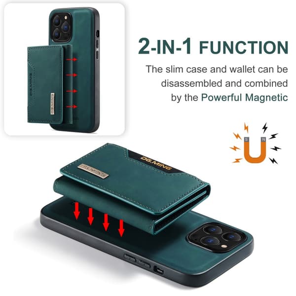 DG.MING 2 in 1 Magnetic Card Slot Case iPhone 16 Pro Max Green
