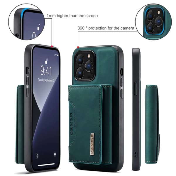 DG.MING 2 in 1 Magnetic Card Slot Case iPhone 16 Pro Max Green