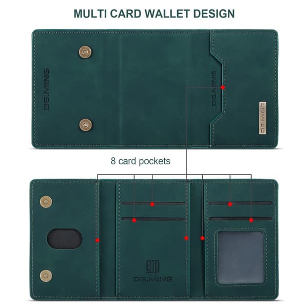 DG.MING 2 in 1 Magnetic Card Slot Case iPhone 16 Pro Max Green