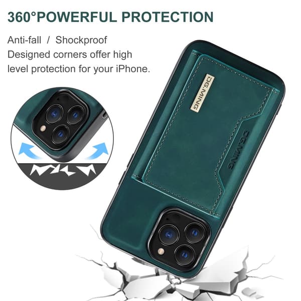DG.MING 2 in 1 Magnetic Card Slot Case iPhone 16 Pro Max Green