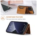 Miniatyrbild 5 av 9: DG.MING 2 in 1 Magnetic Card Slot Case iPhone 16 Pro Max Cognac
