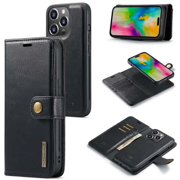 DG.MING 2-in-1 Magnet Wallet iPhone 16 Pro Black