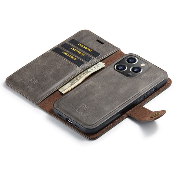 DG.MING 2-in-1 Magnet Wallet iPhone 16 Pro Brown