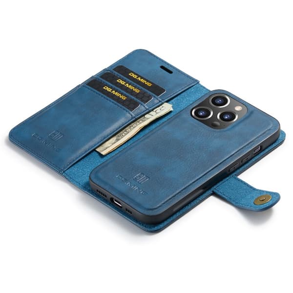 DG.MING 2-in-1 Magnet Wallet iPhone 16 Pro Blue