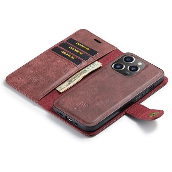 DG.MING 2-in-1 Magnet Wallet iPhone 16 Pro Max Red