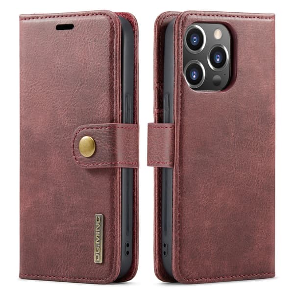 DG.MING 2-in-1 Magnet Wallet iPhone 16 Pro Max Red