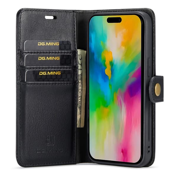 DG.MING 2-in-1 Magnet Wallet iPhone 16 Pro Max Black