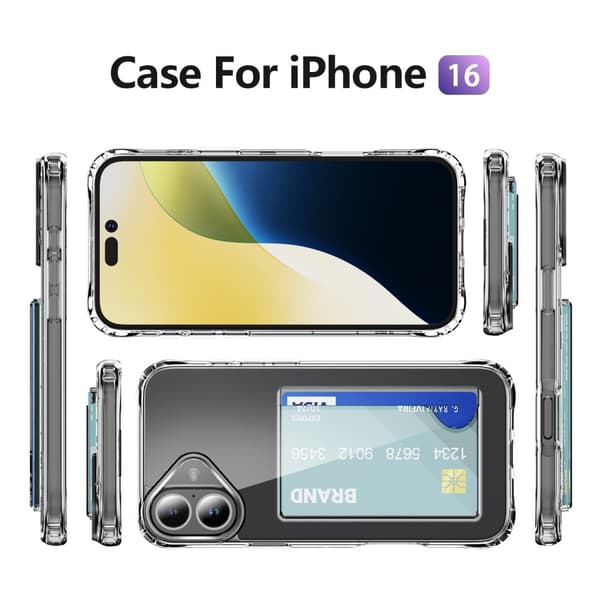Skal Kortfack iPhone 16 Genomskinlig