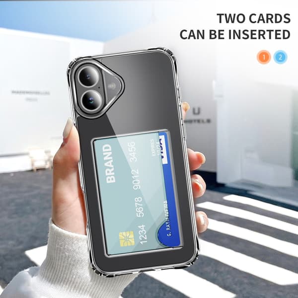 Skal Kortfack iPhone 16 Plus Genomskinlig