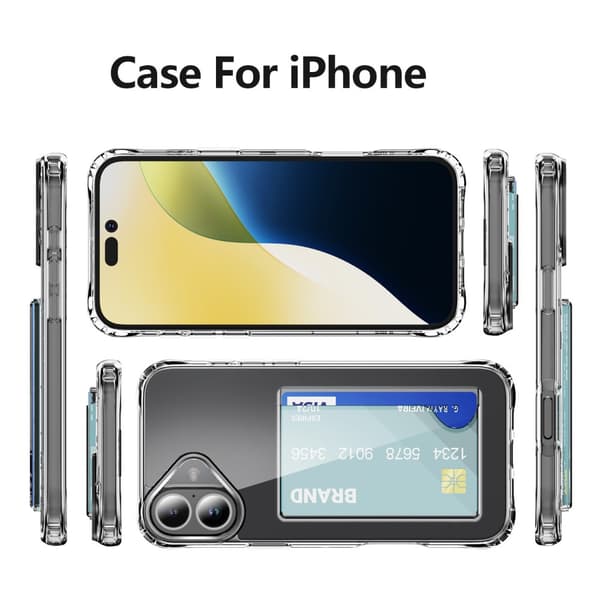 Skal Kortfack iPhone 16 Plus Genomskinlig