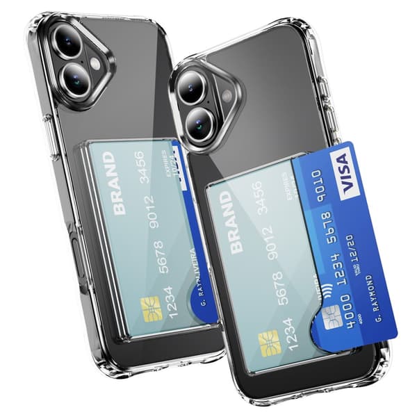 Skal Kortfack iPhone 16 Plus Genomskinlig
