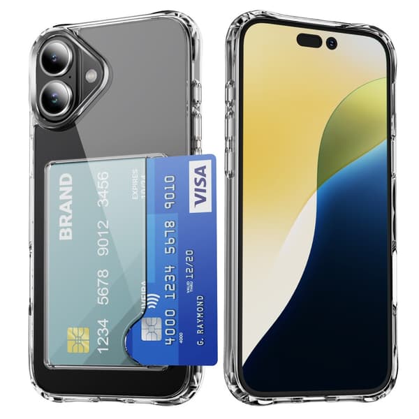 Skal Kortfack iPhone 16 Plus Genomskinlig