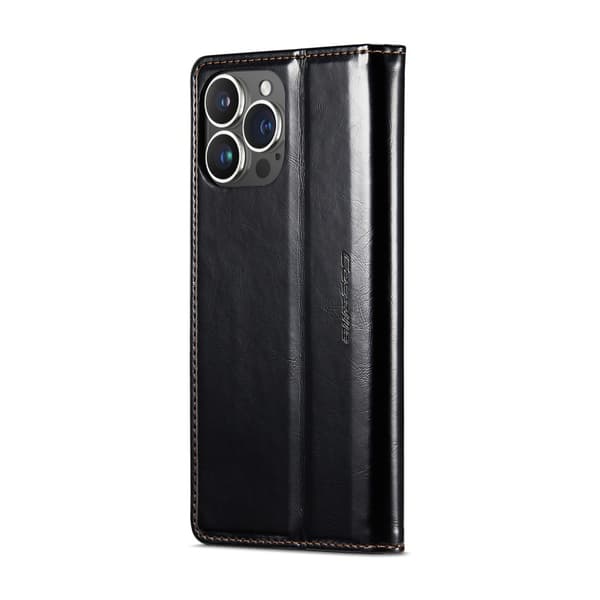CaseMe Läderfodral iPhone 16 Pro Svart