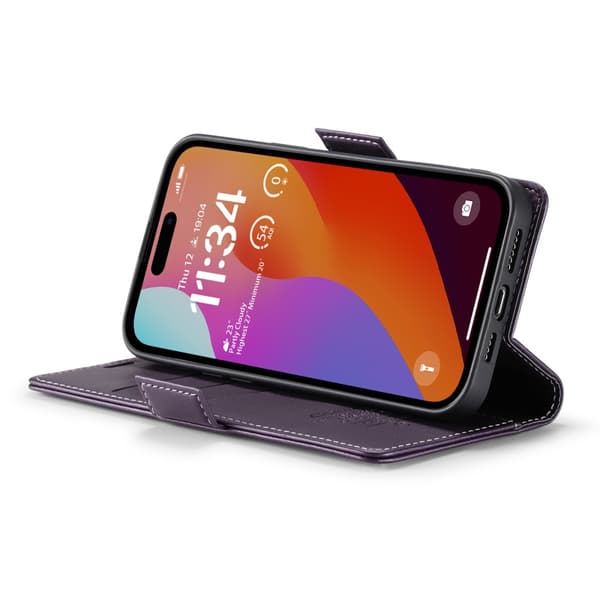 CaseMe Slim Plånboksfodral RFID-skydd iPhone 16 Pro Lila