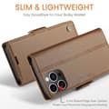 Miniatyrbild 7 av 9: CaseMe Slim Plånboksfodral RFID-skydd iPhone 16 Pro Brun