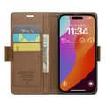 Miniatyrbild 2 av 9: CaseMe Slim Plånboksfodral RFID-skydd iPhone 16 Pro Brun