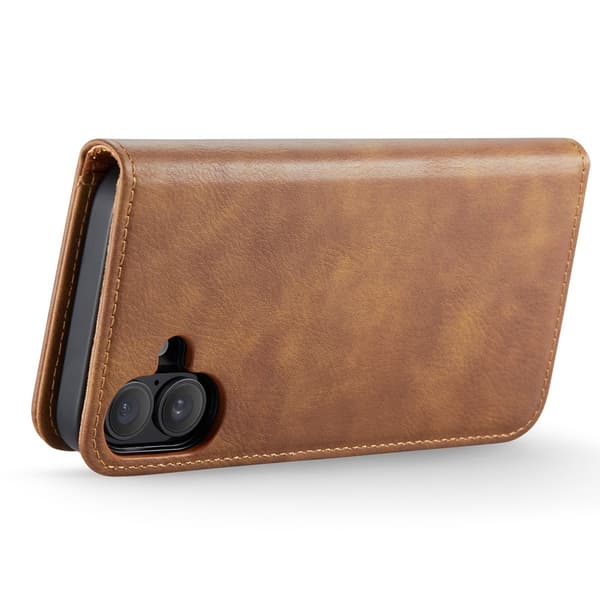 DG.MING 2-in-1 Magnet Wallet iPhone 16 Plus Cognac