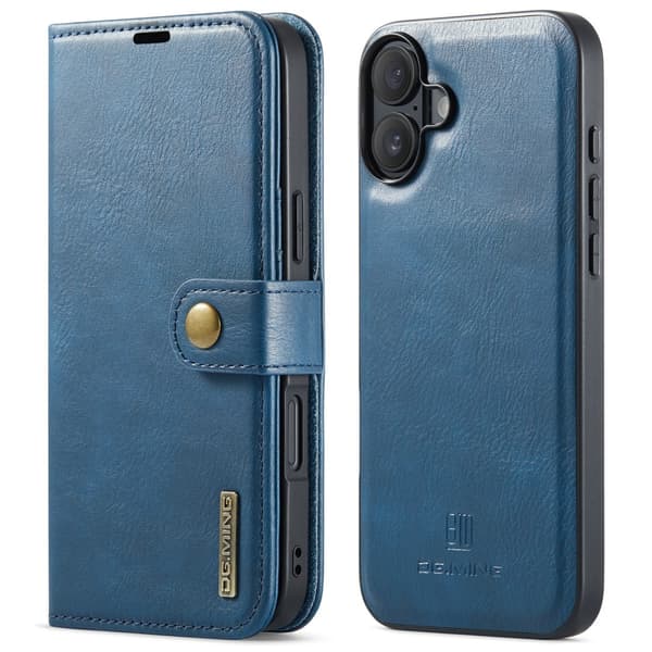 DG.MING 2-in-1 Magnet Wallet iPhone 16 Plus Blue
