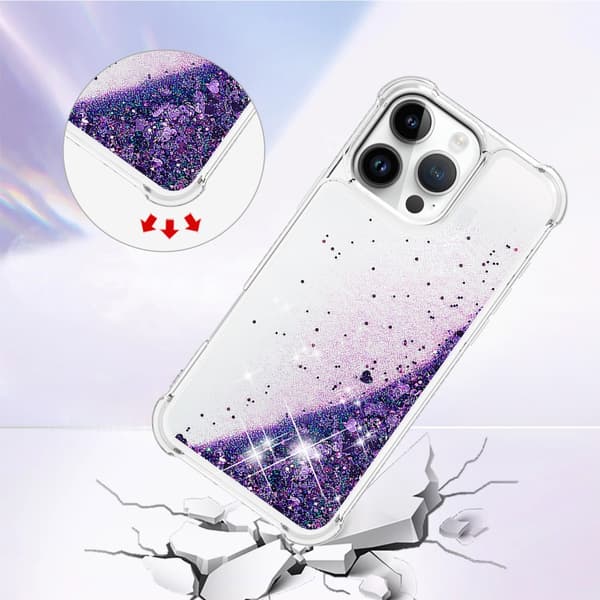 Glitter Bling TPU Case iPhone 16 Pro Lila