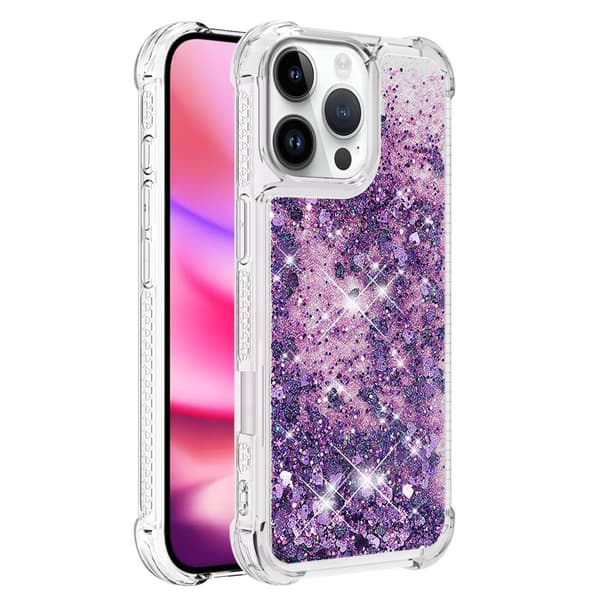 Glitter Bling TPU Case iPhone 16 Pro Lila