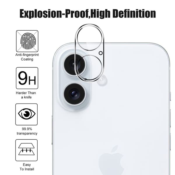 Linsskydd iPhone 16 Plus Härdat Glas