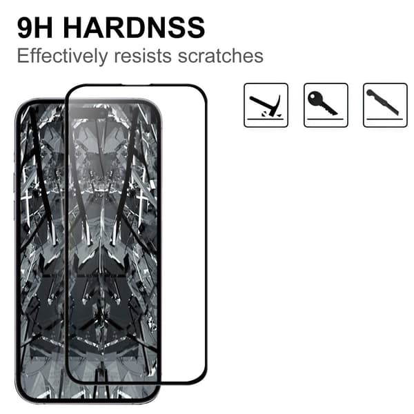 Heltäckande Härdat Glas Skärmskydd iPhone 16 Pro Max Svart